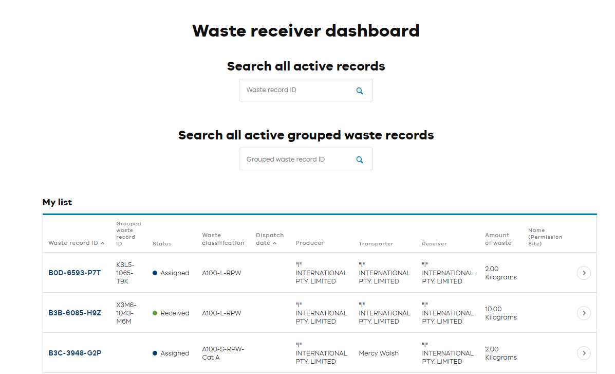 Receiver rejects waste - Step 3