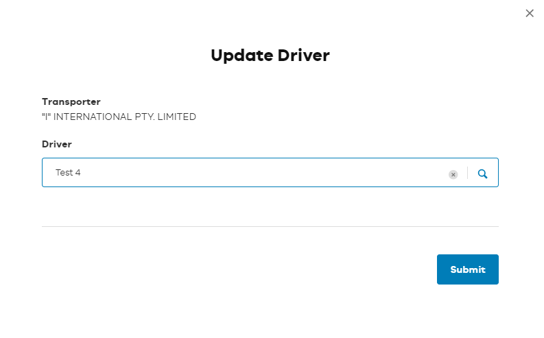 Transporter changes an assigned driver - Step 5b TEST